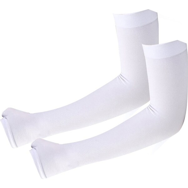 2 Pairs UV Protection Arm Cooling Sleeves - White