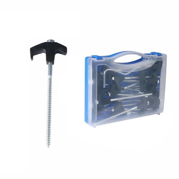 Camping Steel Screw Tent Pegs - 20x