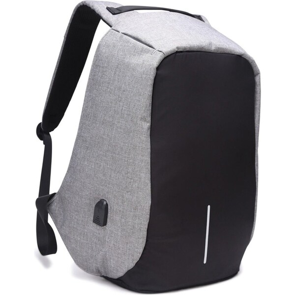 Anti Theft Waterproof Travel Backpack with USB Charger - Grey