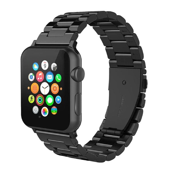 ZUSLAB Apple Watch Stainless Steel Metal Band 41mm 40mm 38mm for Apple Watch Series 8/7/6/5/4/3/2/1 SE - Black