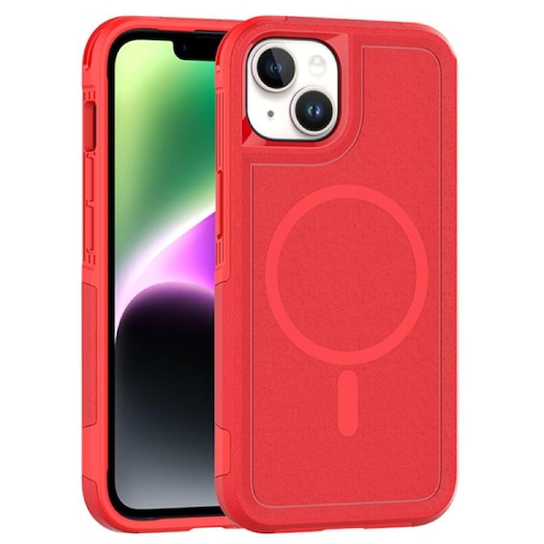 ZUSLAB iPhone 14 Plus MagSafe Case Rugged Defender Protective Heavy Duty Shockproof Dustproof Cover for Apple (2022) - Red