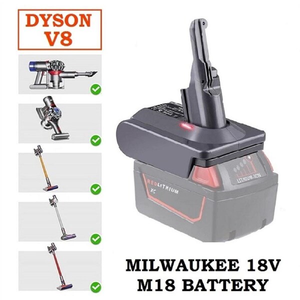 Dyson V8 Battery Adapter To Milwaukee M18 18V Li-Ion Battery