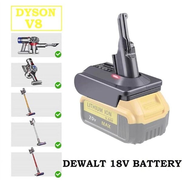 Dyson V8 Vacuum Battery Adapter To Dewalt 18V Li-Ion Battery