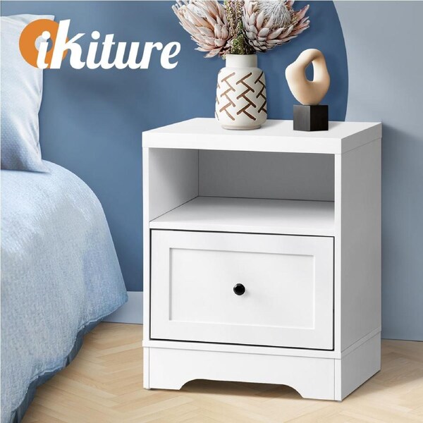 Oikiture Bedside Tables Drawers Bedroom Hamptons Furniture Storage Cabinet
