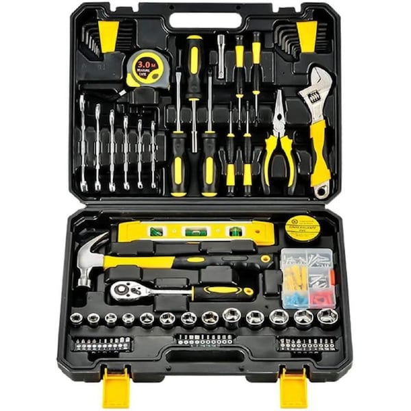 108 Pieces Multi Car Repair Combo Kits, DIY Hardware Hand Tools Set with Portable Storage Toolbox
