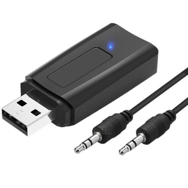 USB Bluetooth 5.0 Transmitter Receiver Stereo Audio Adapter AUX 3.5mm CAR