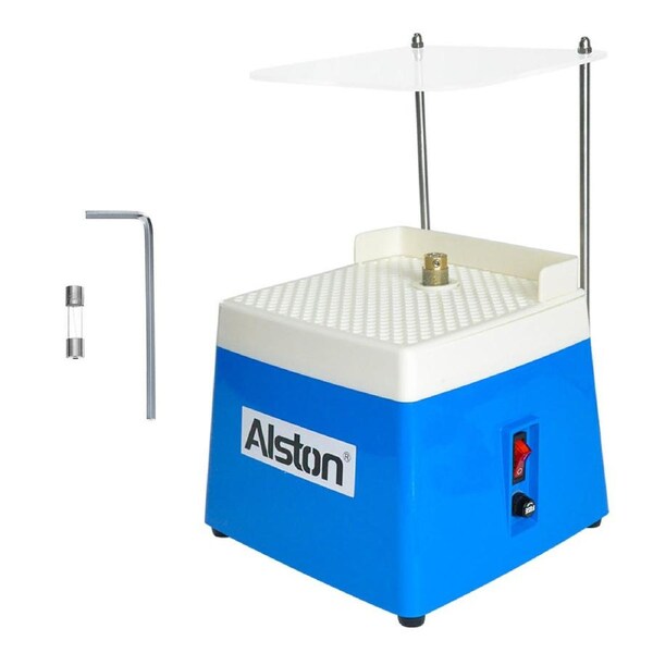 Alston 220V Portable Stained Grinders Glass Mini Power Glass Ceramics DIY Grinder Grinding Tool With Diamond Grinder Guard Tray Art Grinding Tool Blue