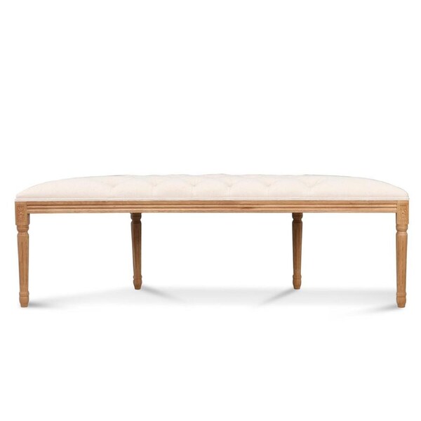 Lenora 1.48m Oak Bench -Light Beige
