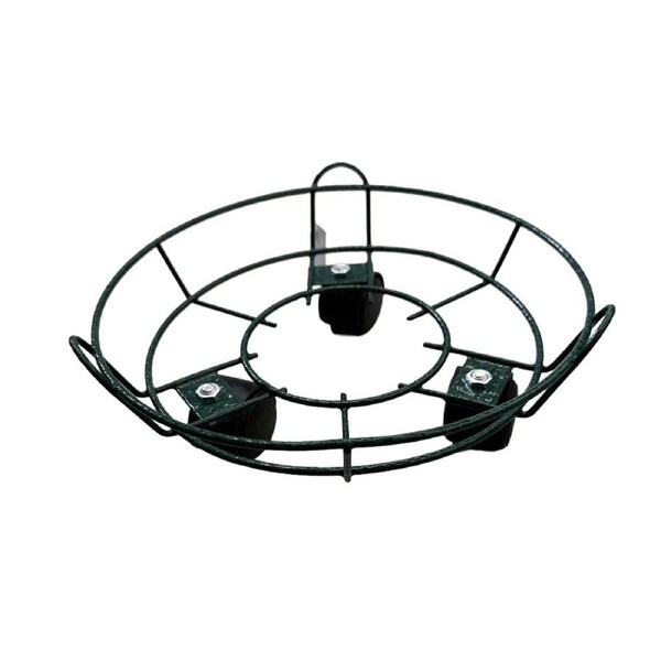 25cm Plant Pot Round Wheels Mover Metal Stand Trolley Caddy Garden Plate