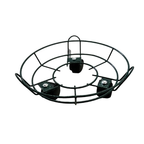 33cm Plant Pot Round Wheels Mover Metal Stand Trolley Caddy Garden Plate