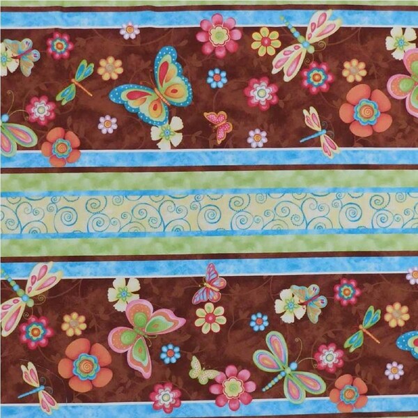Quilting Patchwork Sewing Fabric Happy Blooms Butterfly 1 Meter