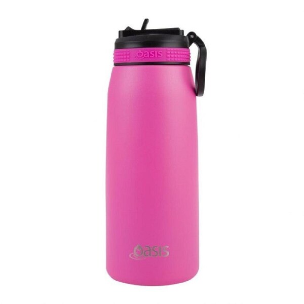 Oasis Insulated Sports Bottle W/Sipper 780ml - Neon Pink