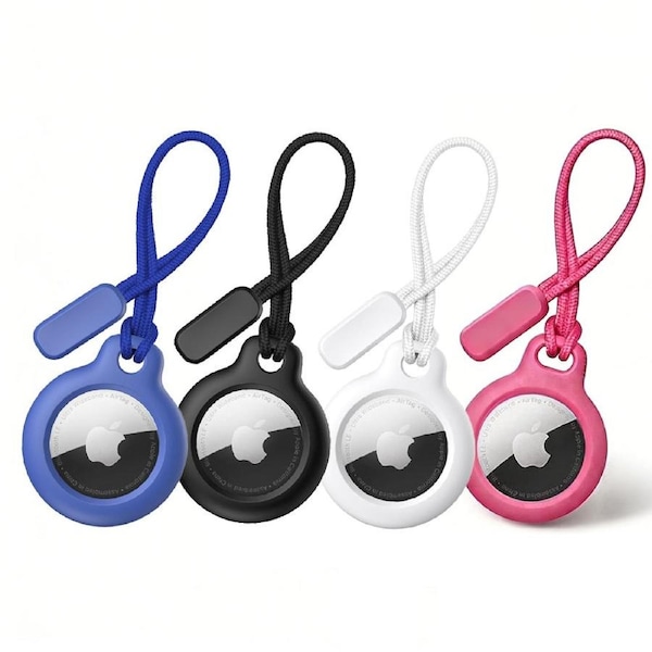 4 Packs Apple AirTag Lanyard Plastic Case Protector Cover
