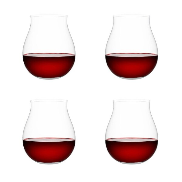 Set of 4 Steamless B+ Wine Glasses 670ml 23X23X14cm Red Plumm