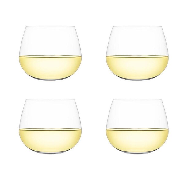 Set of 4 Steamless B+ Wine Glasses 540ml 23X23X10cm White Plumm