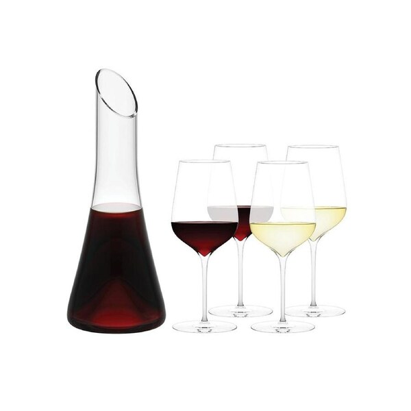 No 1 & Flinders 4 Piece Decanter Gift Set 26X40X33cm Plumm