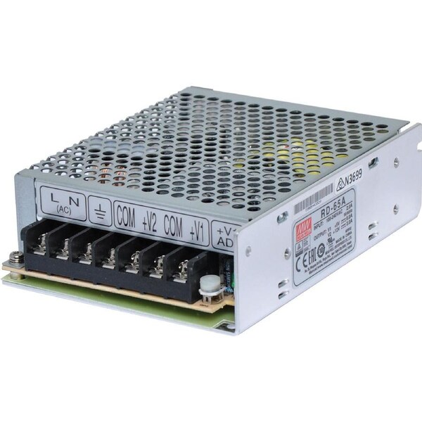 Mean Well RD-65A 66W 5VDC-12VDC Dual Rail Switchmode Power Supply LED Indicator