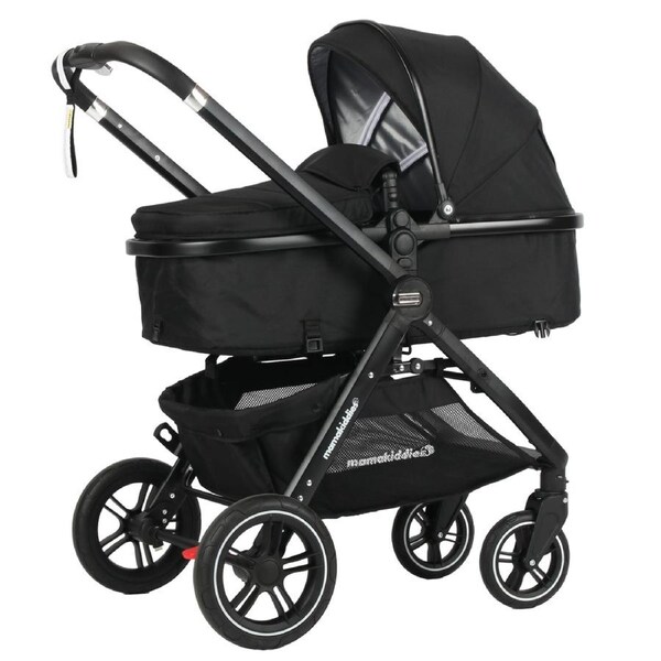 PactoCity Aluminium Alloy 2in1 Baby Pram Baby Stroller Jogger Push chair Full Black