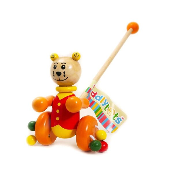 Wooden Push Along Teddy