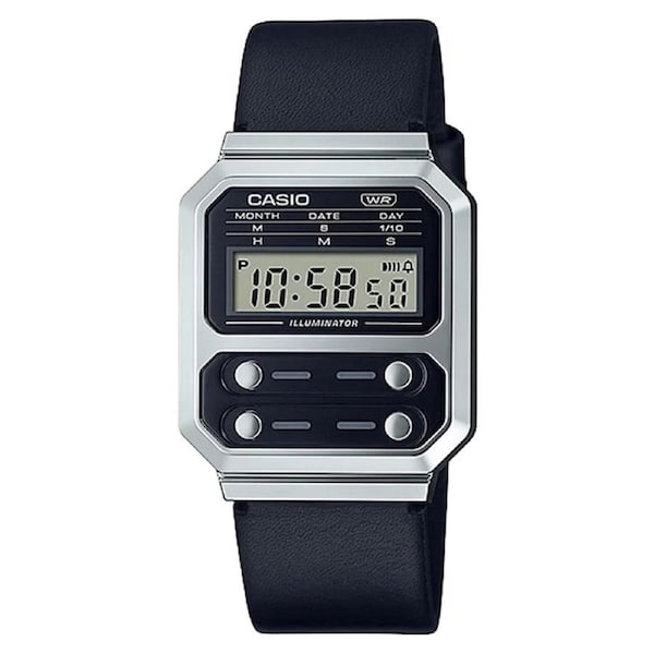 Casio Vintage Black Resin Digital Men's Watch - A100WEL-1A