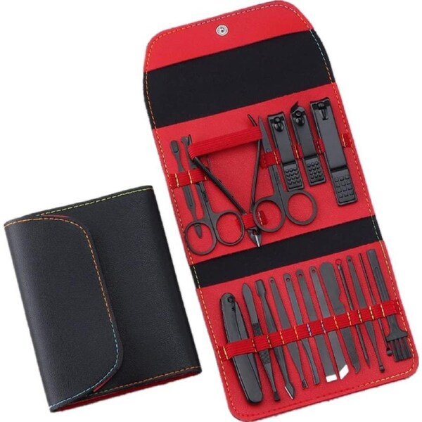 Nail Clipper Set, Manicure Pedicure Kit 19 in 1 Cuticle Trimmer Grooming with Portable Case