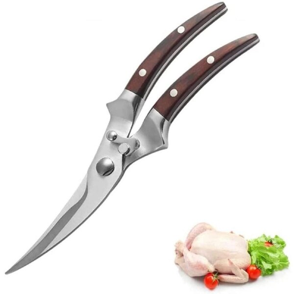 Heavy Duty Poultry Shears -Food Grade Stainless Steel Cooking Scissors for Bone,Meat - Anti-Rust Ergonomic Spring Loaded Food SHEAR-Built - In Lock