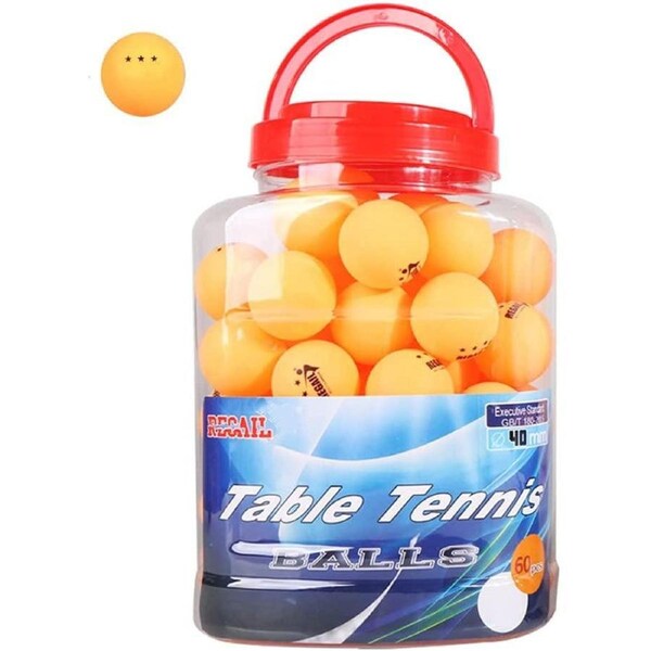 60 Pcs Table Tennis Balls, Durable High-Performance ABS Training Balls 3-Star Ping Pong Balls for Competition Training Practice and Casual Playing