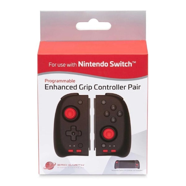 3rd Earth Programmable Enhanced Grip Controller Pair For Nintendo Switch Black