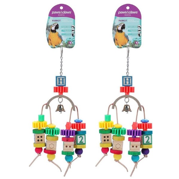 2x Paws & Claws 36x16cm Block Parrot Pet/Bird Hanging Enrichment/Interactive Toy