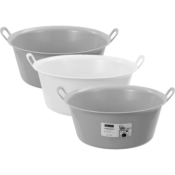 3x Boxsweden 43.5x19.5cm Laundry Basin Bucket Clothes Storage w/ Handles Asstd