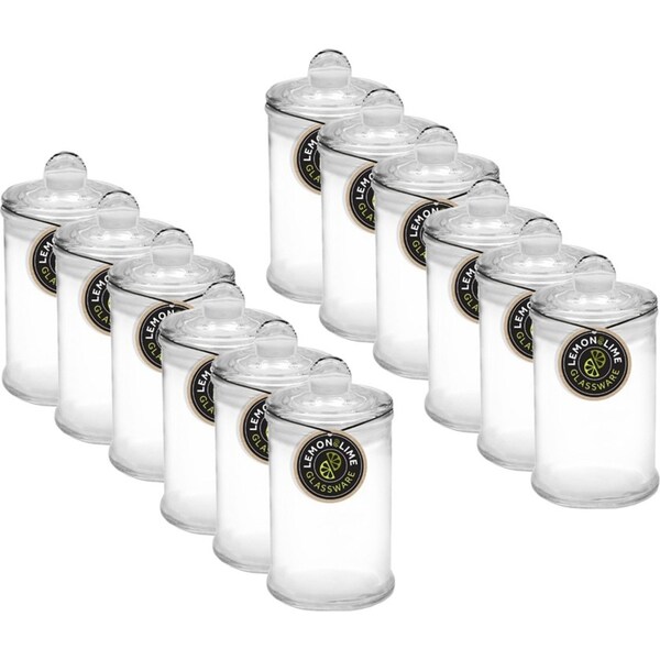 12x Lemon & Lime 150ml/11x6cm Glass Multipurpose Food Storage Container Clear
