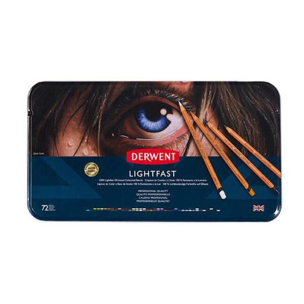 72PK Derwent Lightfast Drawing/Colouring Oil-Based Art Coloured Pencil w/ Tin