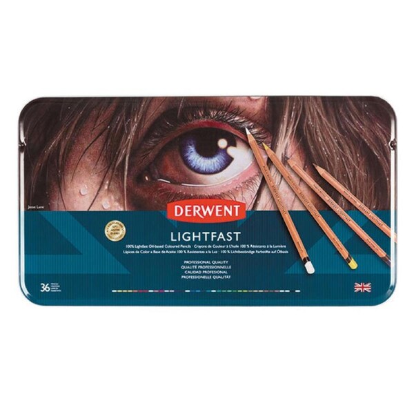 36PK Derwent Lightfast Drawing/Colouring Oil-Based Art Coloured Pencil w/ Tin