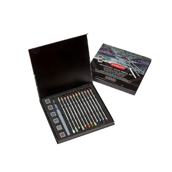 Derwent Professional Graphitint Mixed Media Art Set w/ Pencil/Paint/Brush Tin