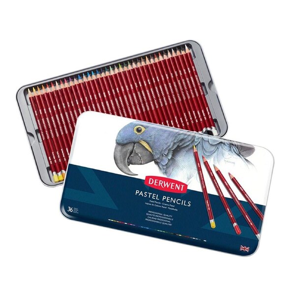 36PK Derwent Pastel Colouring/Drawing Art Coloured Pencil w/ Tin Storage Case