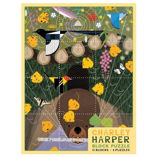 Charley Harper Block Puzzle 12 Blocks 6 Puzzles