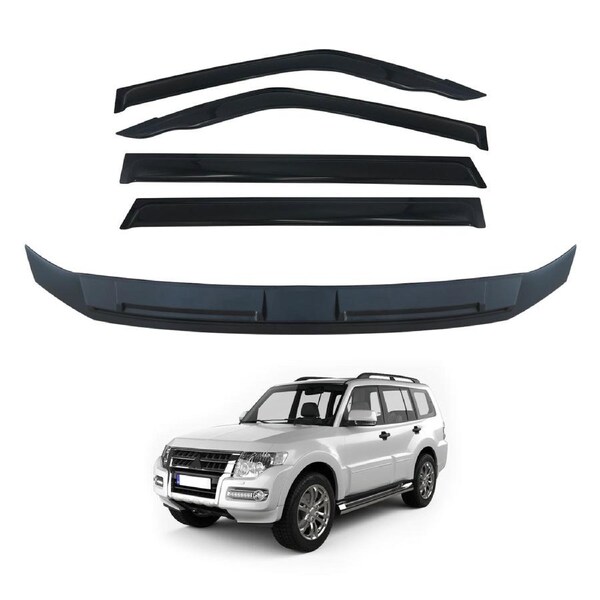Luxury Weather Shields + Bonnet Protector for Mitsubishi Pajero 2007-2020