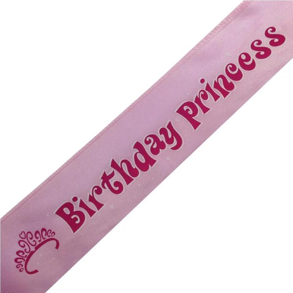 Birthday Princess Sash 21st 18th Girls Night Party Costume Celebration Bday - Pink