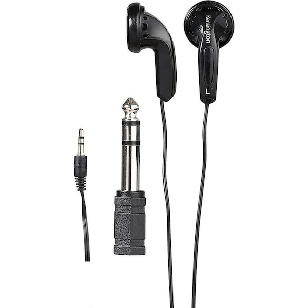 Kensington Stereo Wired Earphones/Earbuds For Mobile Phones w/ 3.5mm Adapter BLK