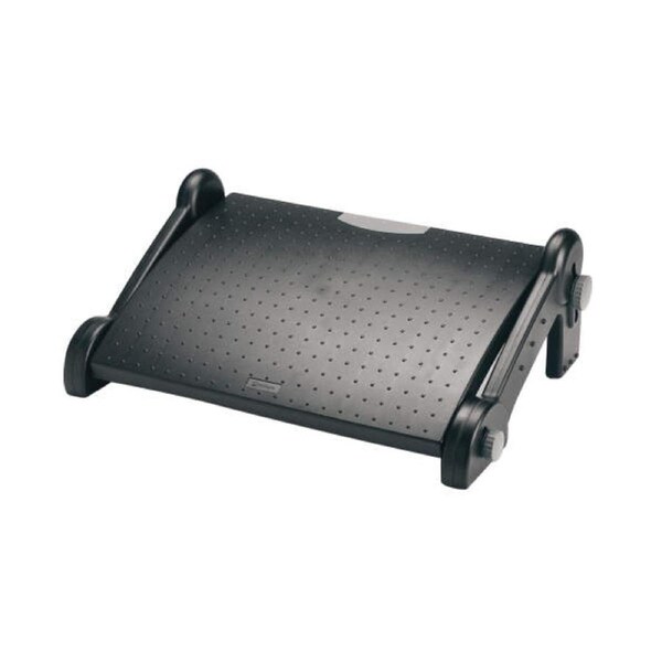 Kensington 20cm Footrest PVC Tilt/Height Adjustable Platform Foot Stool Rest GRY