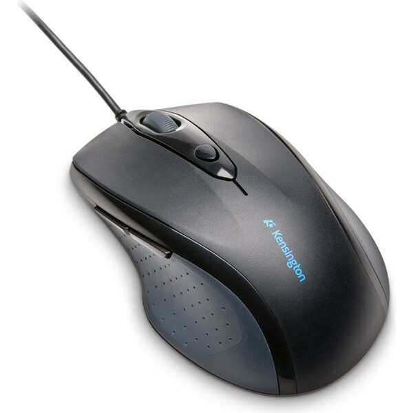 Kensington Pro Fit Wired USB Ergonomic Optical Mouse Full Size For Laptop Black