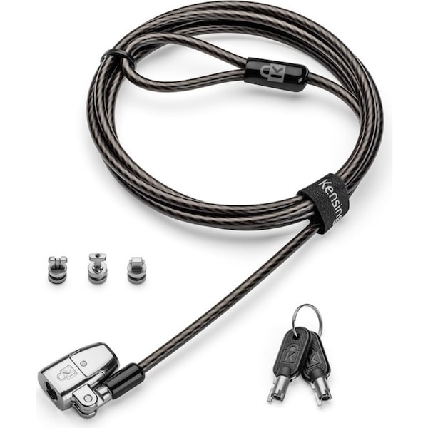 Kensington Clicksafe 2.0 Lock Security Cable w/ Tbar/N17/Nano B For Laptop Black