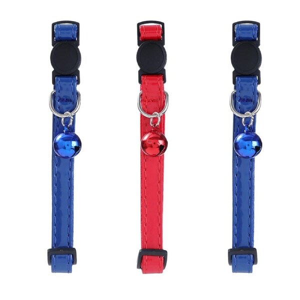 3x Paws & Claws Breakaway Pet/Cat 20-30x1cm Collar Adjustable w/ Bell Assorted