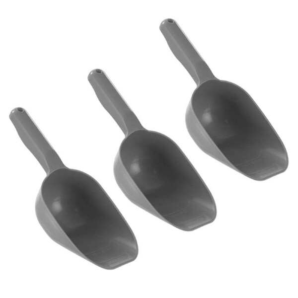 3x Paws & Claws Pet/Dog/Cat 8x23.5cm Dry Food Scoop/Measuring Shovel Scooper GRY