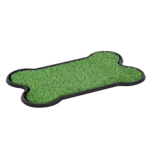 Paws & Claws Pet/Dog 43x3cm Portable Bone Training Potty Grass Indoor Tray Green