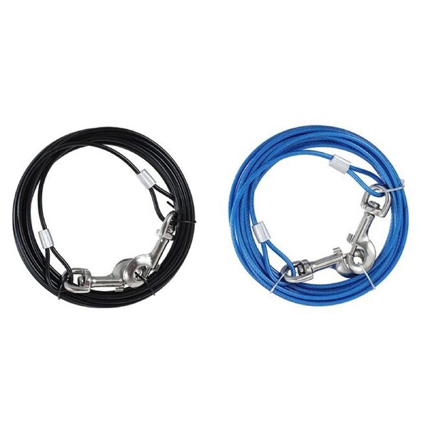 2x Paws & Claws Pet/Dog 6.1m Tie Out Cable Outdoor Walking Leash Lead Assorted