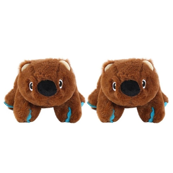 2x Paws & Claws Outback Buddies Wombat Plush Dog/Pet InteractiveToy 22x17x13cm