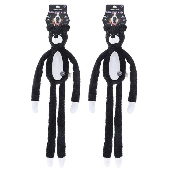 2x Paws & Claws 100x20cm Super Long Plush Bear w/ Rope Inner Dog Interactive Toy