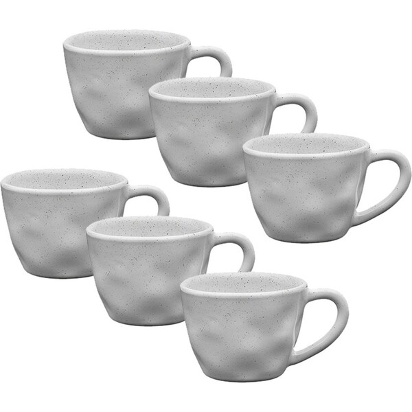 6x Ecology Speckled Brown/White small Espresso/Coffee Cup Stoneware Milk 60ml