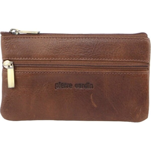 Pierre Cardin Ladies Womens Genuine Leather RFID Coin Purse Wallet - Cognac